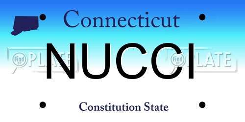 NUCCI Connecticut License Plate