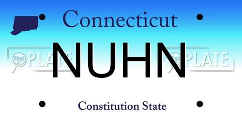 NUHN Connecticut License Plate