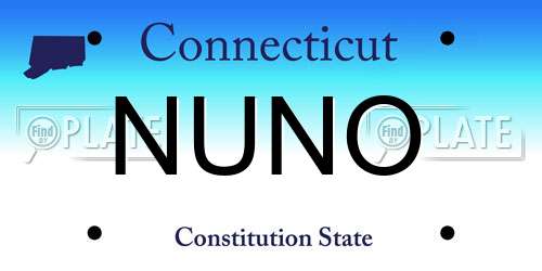 NUNO Connecticut License Plate