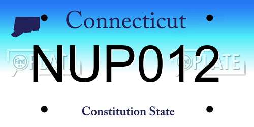 NUP012 Connecticut License Plate