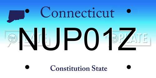 NUP01Z Connecticut License Plate