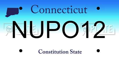 NUPO12 Connecticut License Plate