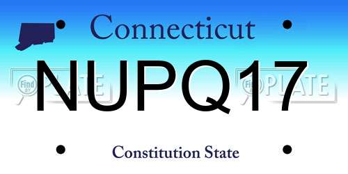 NUPQ17 Connecticut License Plate