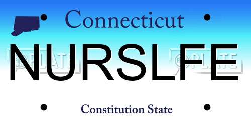 NURSLFE Connecticut License Plate