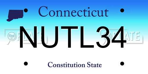 NUTL34 Connecticut License Plate