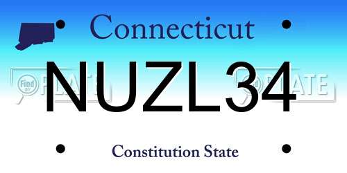 NUZL34 Connecticut License Plate