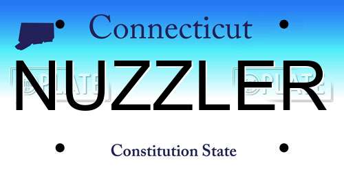 NUZZLER Connecticut License Plate