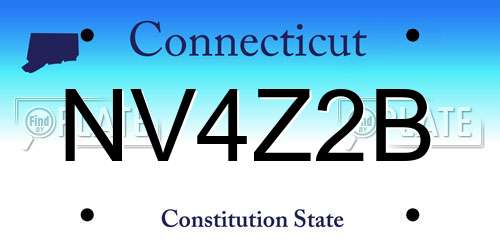 NV4Z2B Connecticut License Plate