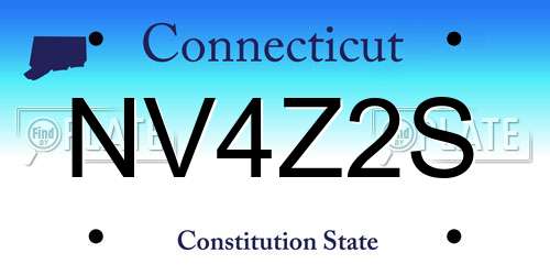NV4Z2S Connecticut License Plate
