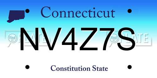 NV4Z7S Connecticut License Plate