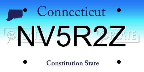 NV5R2Z Connecticut License Plate
