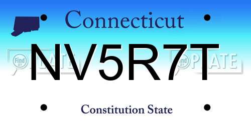 NV5R7T Connecticut License Plate