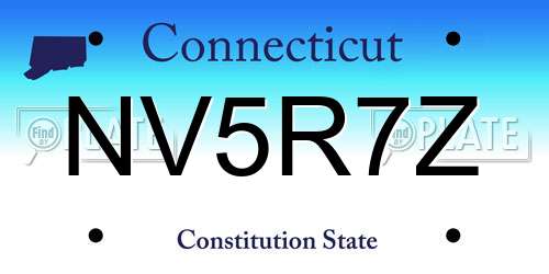 NV5R7Z Connecticut License Plate