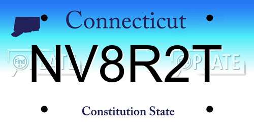 NV8R2T Connecticut License Plate