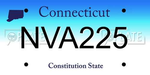 NVA225 Connecticut License Plate