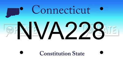NVA228 Connecticut License Plate