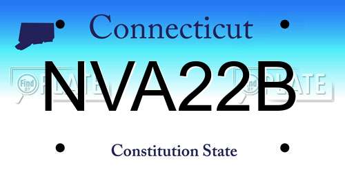 NVA22B Connecticut License Plate