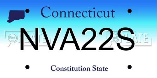 NVA22S Connecticut License Plate