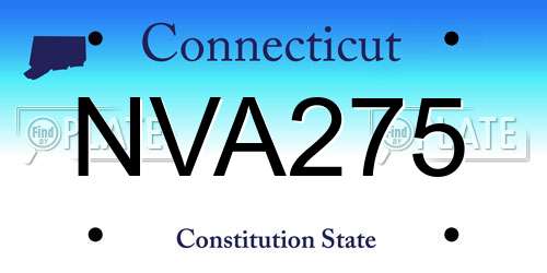 NVA275 Connecticut License Plate