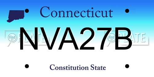 NVA27B Connecticut License Plate