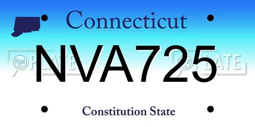 NVA725 Connecticut License Plate