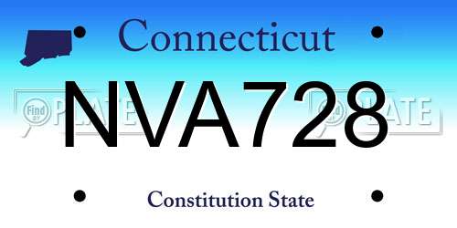 NVA728 Connecticut License Plate