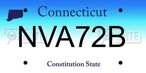 NVA72B Connecticut License Plate