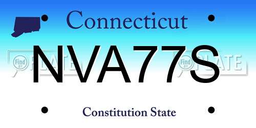 NVA77S Connecticut License Plate
