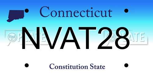 NVAT28 Connecticut License Plate