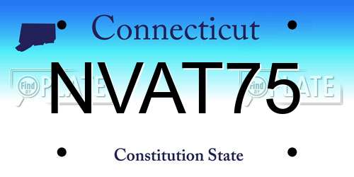 NVAT75 Connecticut License Plate