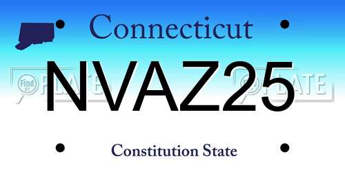 NVAZ25 Connecticut License Plate