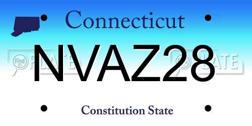 NVAZ28 Connecticut License Plate