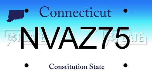NVAZ75 Connecticut License Plate
