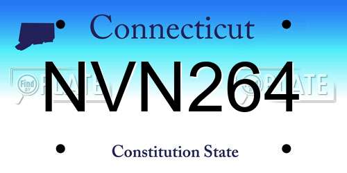 NVN264 Connecticut License Plate