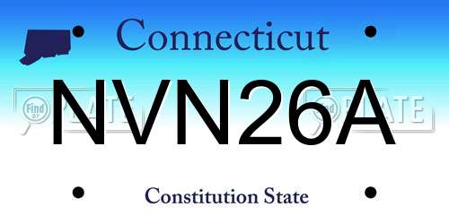 NVN26A Connecticut License Plate