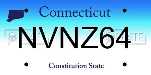 NVNZ64 Connecticut License Plate