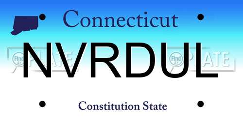 NVRDUL Connecticut License Plate