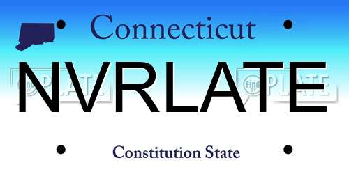 NVRLATE Connecticut License Plate