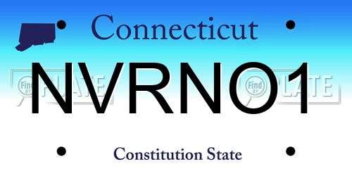 NVRNO1 Connecticut License Plate