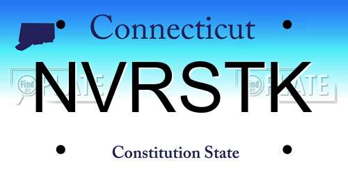 NVRSTK Connecticut License Plate