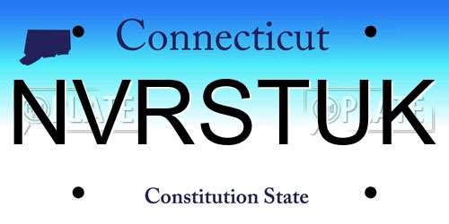 NVRSTUK Connecticut License Plate