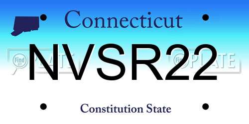 NVSR22 Connecticut License Plate