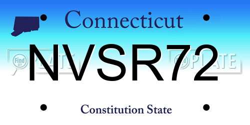NVSR72 Connecticut License Plate