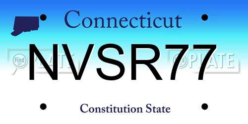 NVSR77 Connecticut License Plate