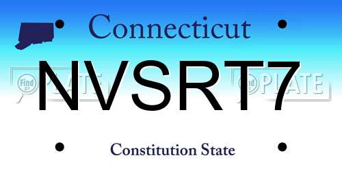 NVSRT7 Connecticut License Plate