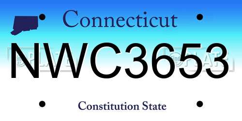 NWC3653 Connecticut License Plate