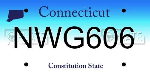 NWG606 Connecticut License Plate