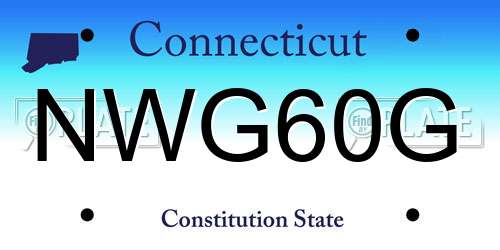 NWG60G Connecticut License Plate