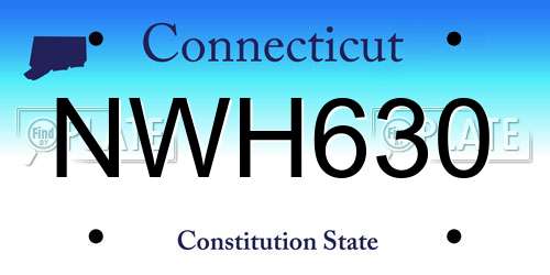NWH630 Connecticut License Plate