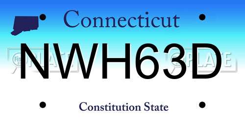 NWH63D Connecticut License Plate